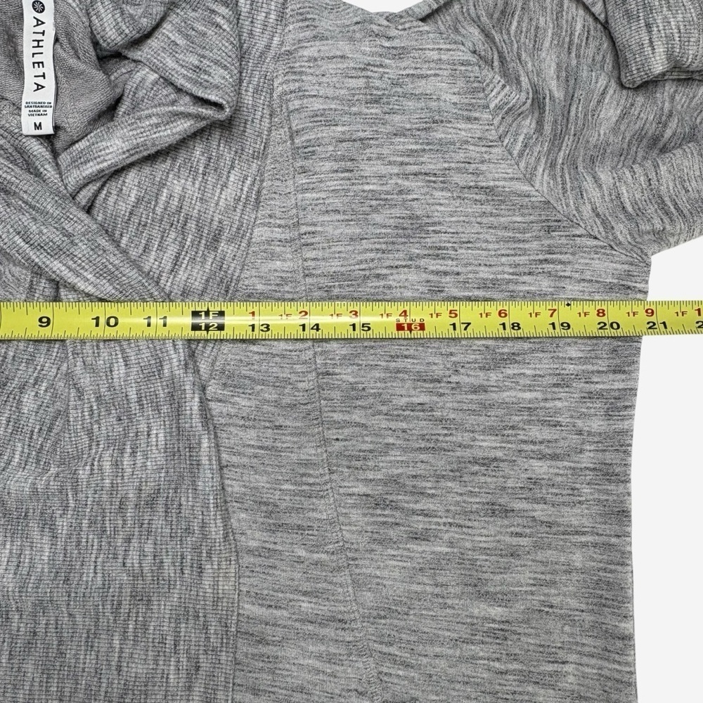 Athleta Long Sleeve Open Cardigan Marled Gray - Picture 9 of 13